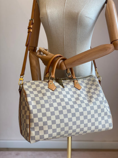 LOUIS VUITTON Speedy 35 Bandouliere Damier azur