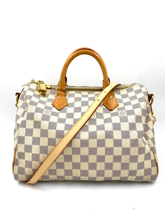 LOUIS VUITTON Speedy 30 Bandouliere Damier azur