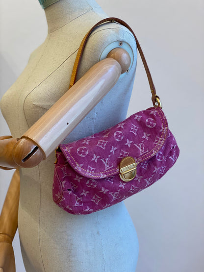 LOUIS VUITTON Mini Pleaty Monogram Denim pink