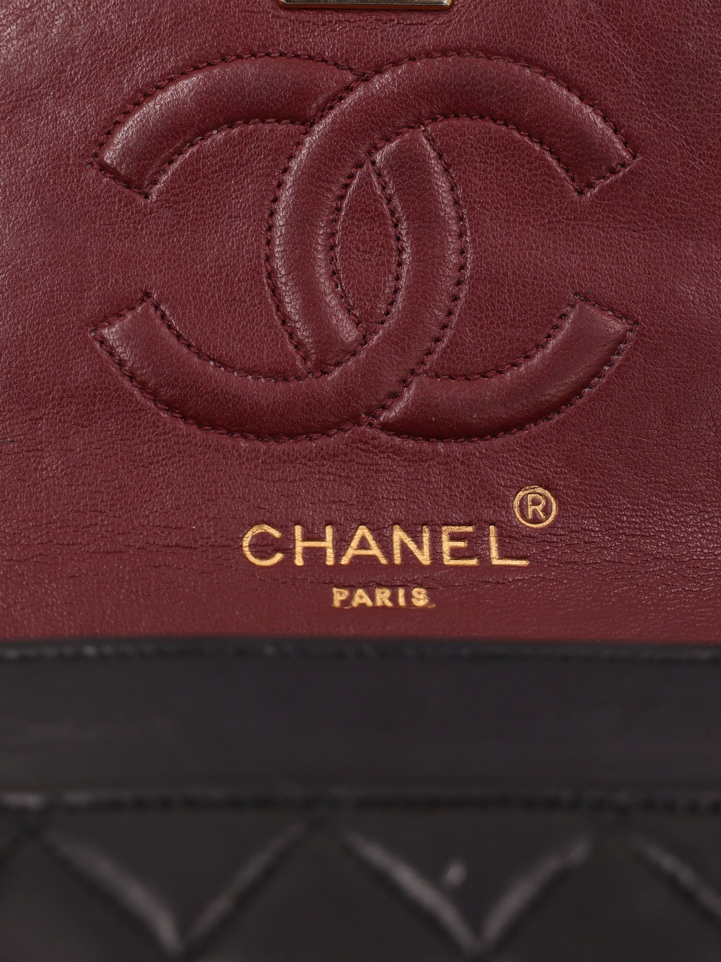 CHANEL Single Flap Lammleder schwarz GHW