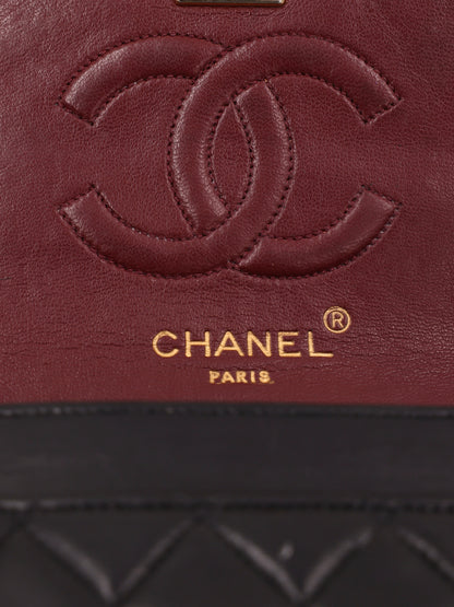 CHANEL Single Flap Lammleder schwarz GHW