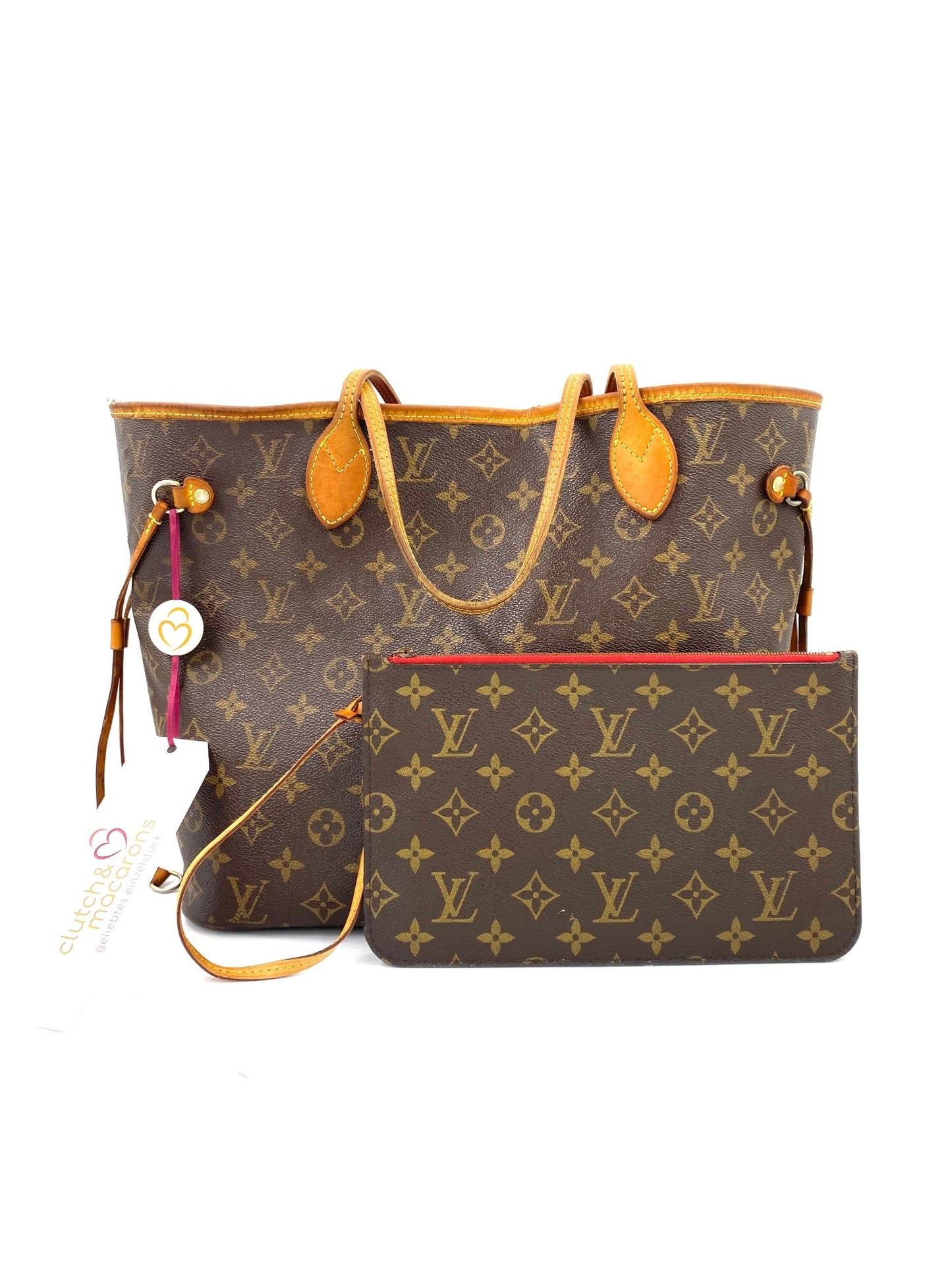 LOUIS VUITTON Neverfull MM Monogram Canvas mit Pochette Pivoine - Clutch & Macarons - CA3194 - Clutch & Macarons - 