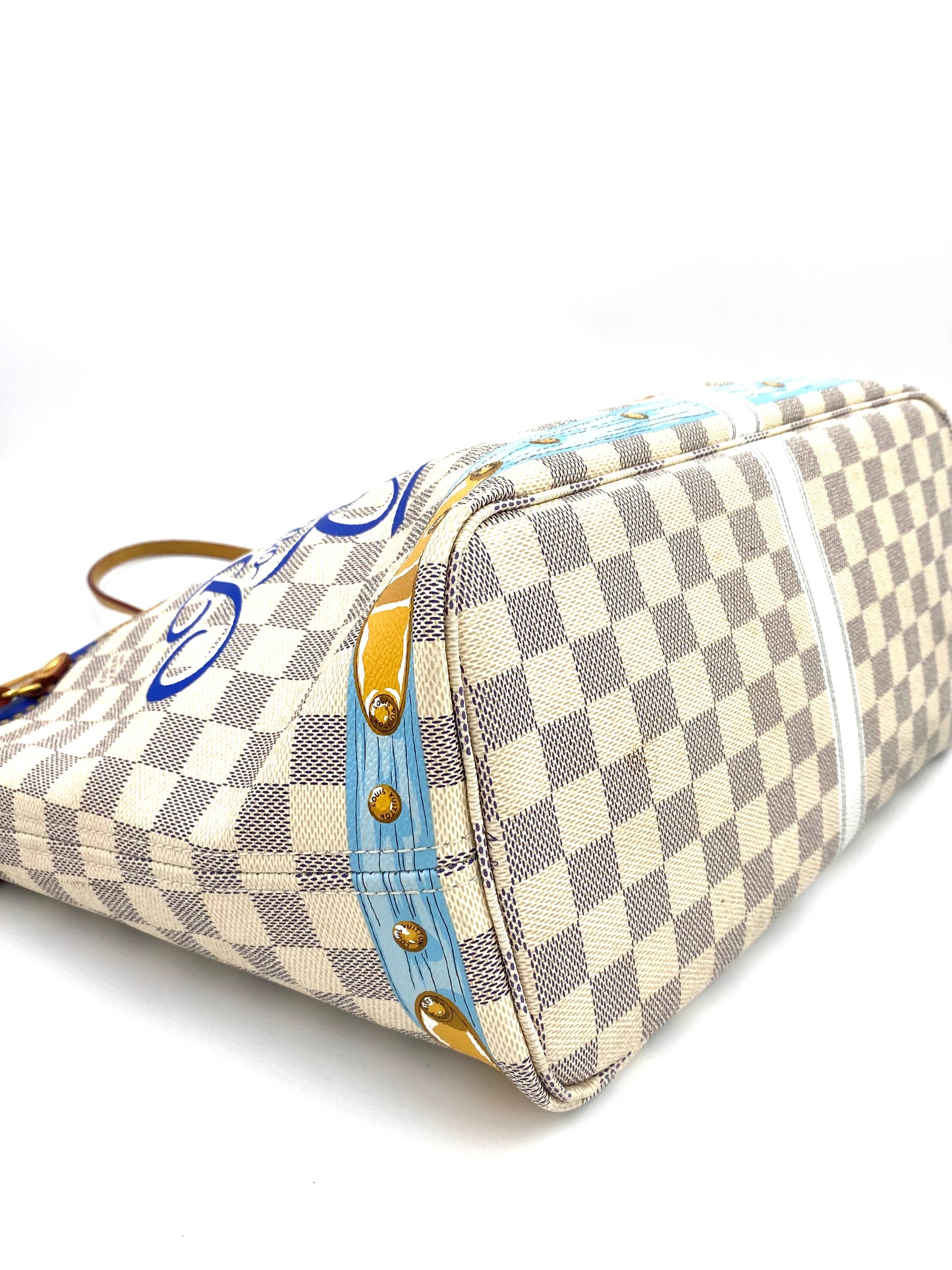 LOUIS VUITTON Neverfull MM Summer Trunks Porto Cervo Damier azur mit Pochette