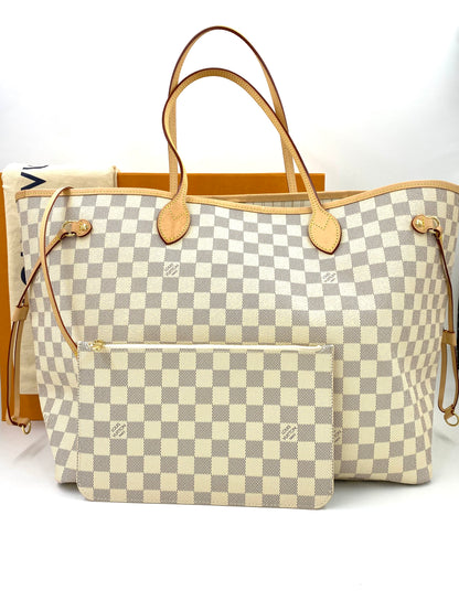 LOUIS VUITTON Neverfull GM Damier azur mit Pochette