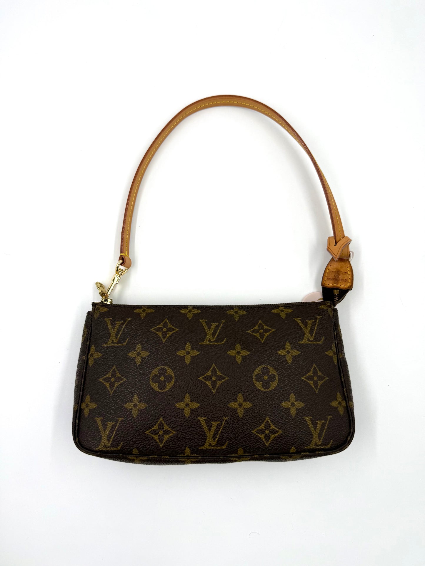 Louis Vuitton Pochette Accessoires Vintage Handtasche aus Monogram Canvas mit Lederriemen und Reißverschluss, sehr guter Zustand.