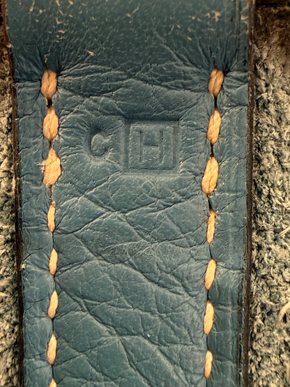 Detailansicht der HERMÈS Picotin 18 Clemence Blue Jean PHW aus hochwertigem Clemence-Leder