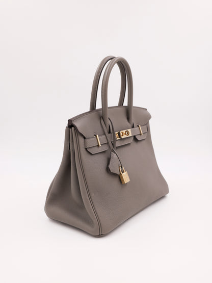 HERMÈS Birkin 30 Togo Etain PBH