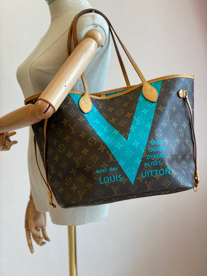 LOUIS VUITTON Neverfull MM Monogram - V Turquoise - Clutch & Macarons - CA1105 - Clutch & Macarons - 