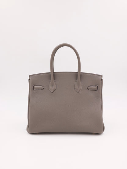 HERMÈS Birkin 30 Togo Etain PBH