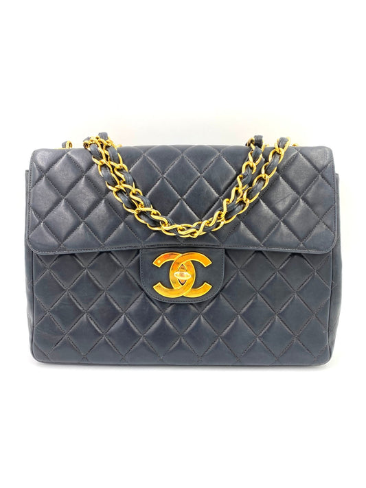 CHANEL Classic Single Flap Bag Jumbo navy Lammleder - Clutch & Macarons - 4409312 - Clutch & Macarons - 