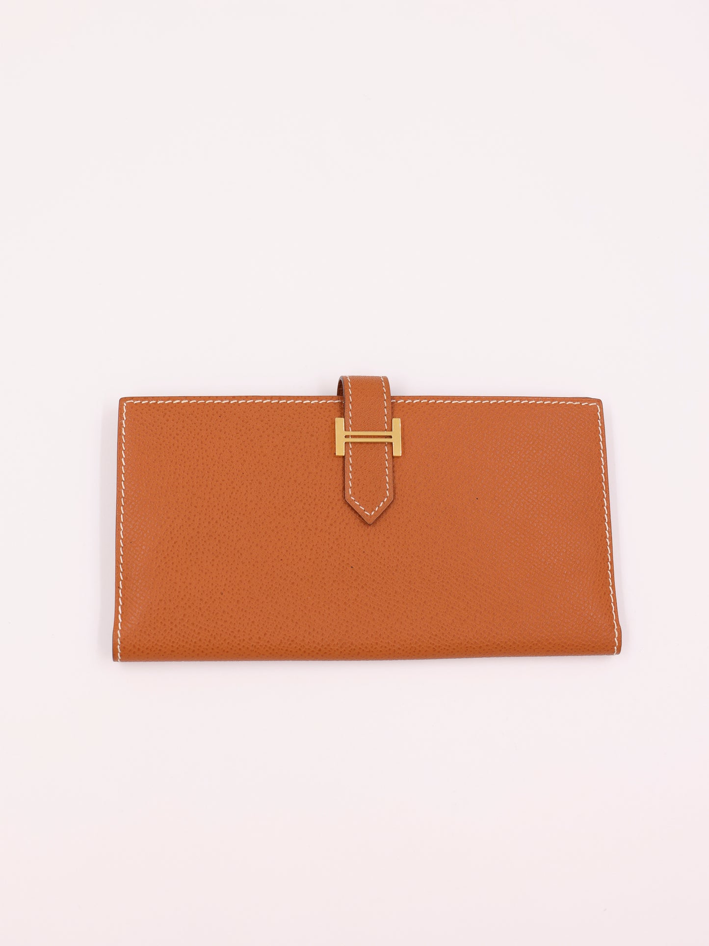 HERMÈS Béarn Wallet gold Courchevel GHW