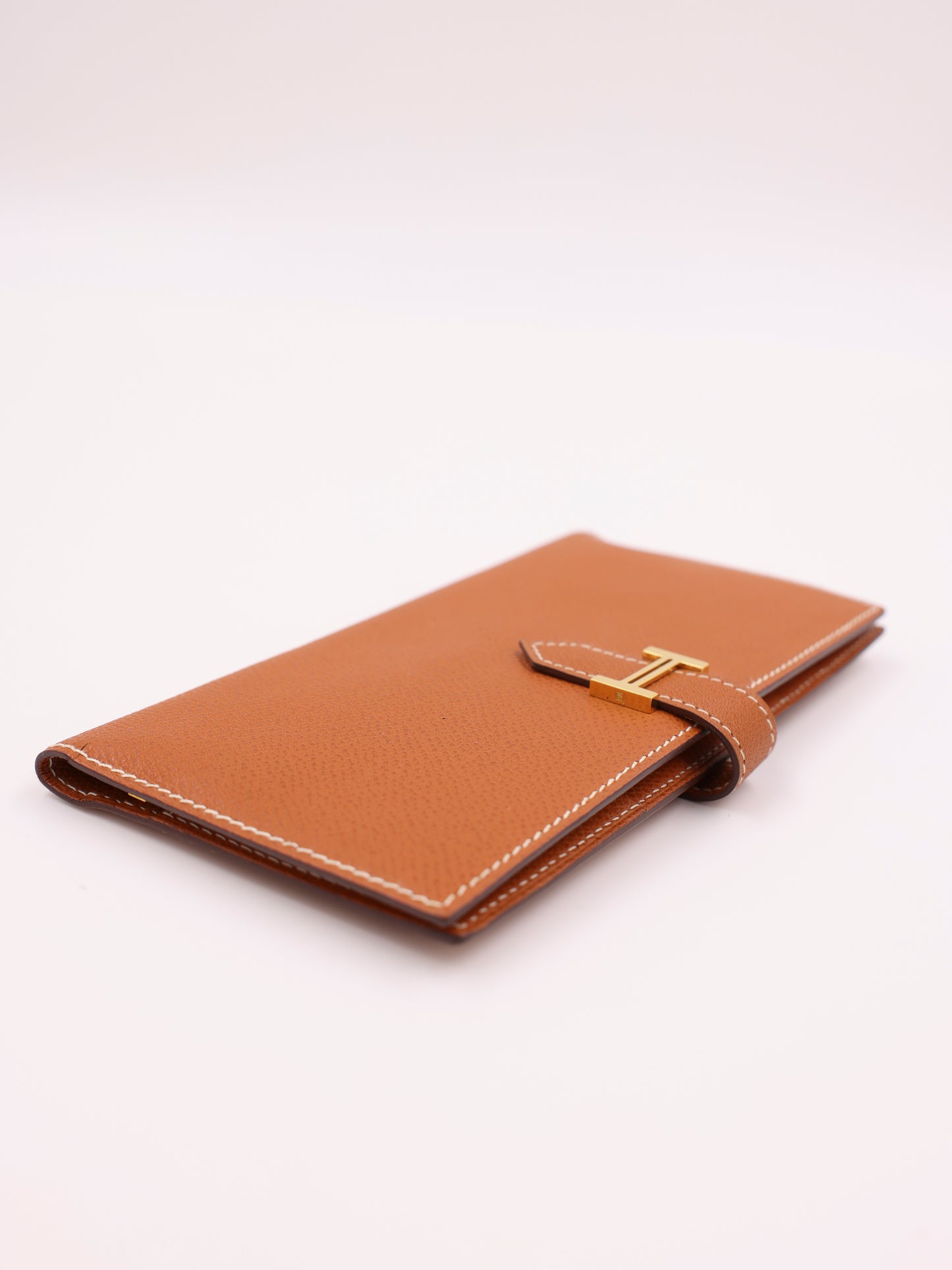 HERMÈS Béarn Wallet gold Courchevel GHW