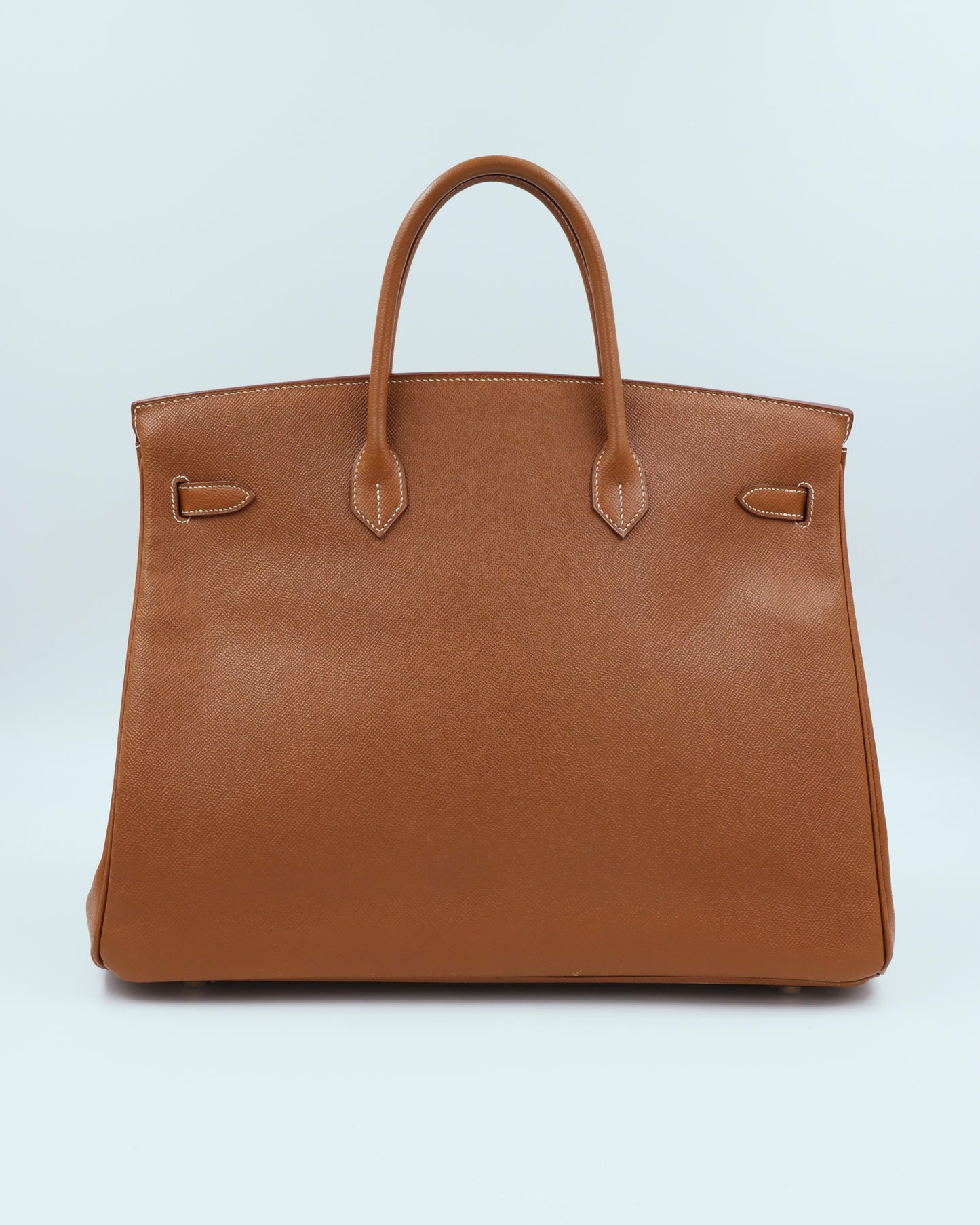 HERMÈS Birkin 40 Courchevel gold GHW braune Handtasche mit Henkel