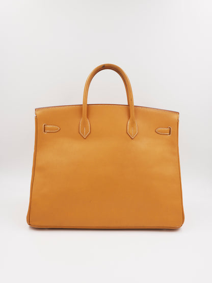 HERMÈS Birkin 40 Swift beige PHW elegante Designerhandtasche in Beige