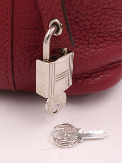 HERMÈS Picotin 18 Lock Clemence Dunklerot PHW