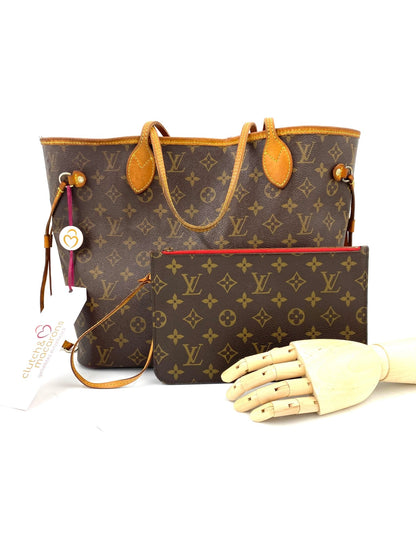 LOUIS VUITTON Neverfull MM Monogram Canvas mit Pochette Pivoine - Clutch & Macarons - CA3194 - Clutch & Macarons - 