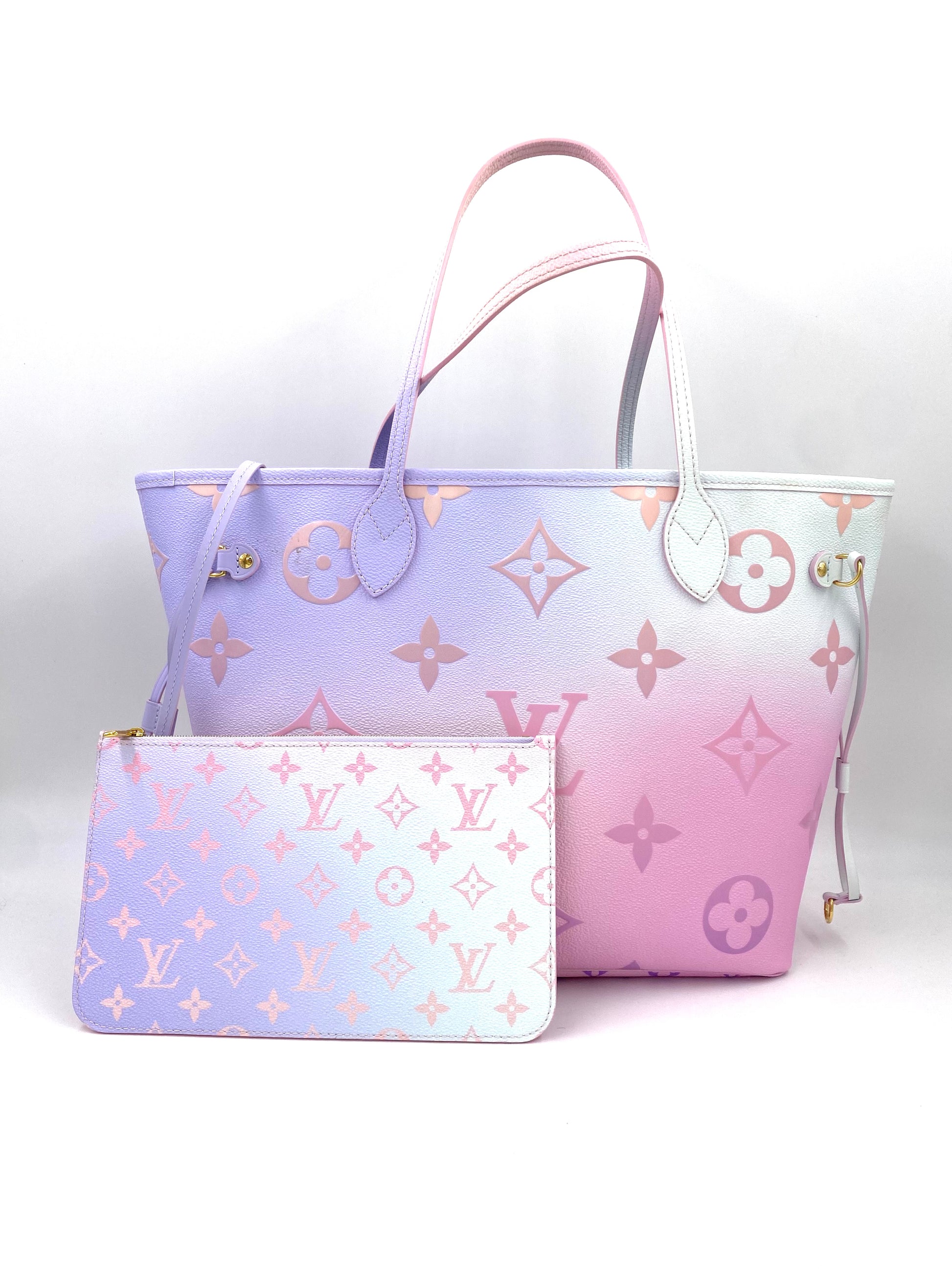 LOUIS VUITTON Neverfull MM Sunrise Pastell Monogram Empreinte Clutch Macarons
