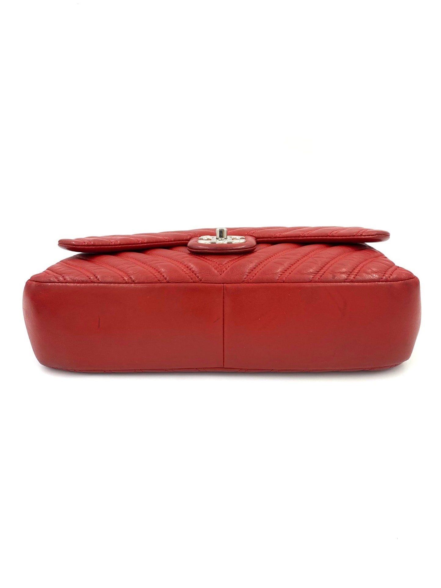 CHANEL Single Flap Bag Jumbo Chevron rouge - Clutch & Macarons - 21465737 - Clutch & Macarons - 