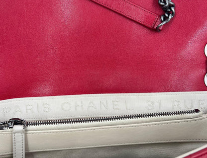 CHANEL Single Flap Jumbo Rue Cambon rot SHW rote Designerhandtasche mit silberfarbener Kette und Innenfach