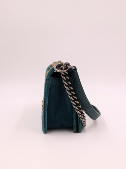 CHANEL Boy Bag Medium Tweed grün SHW