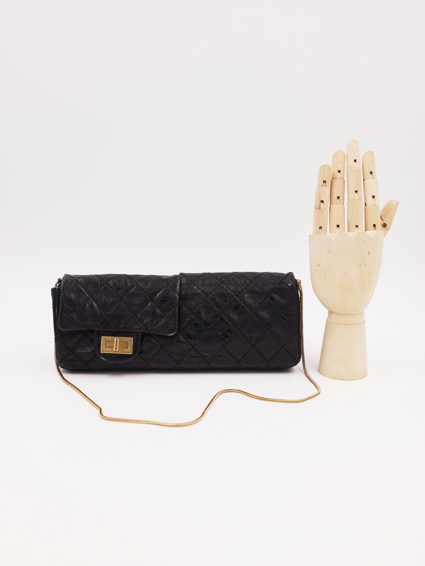 CHANEL 2.55 Double Face Flap schwarz GHW schwarze Vintage Handtasche mit Kettenriemen