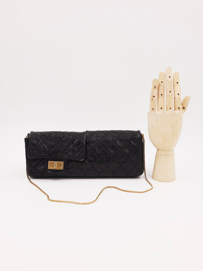 CHANEL 2.55 Double Face Flap schwarz GHW schwarze Vintage Handtasche mit Kettenriemen