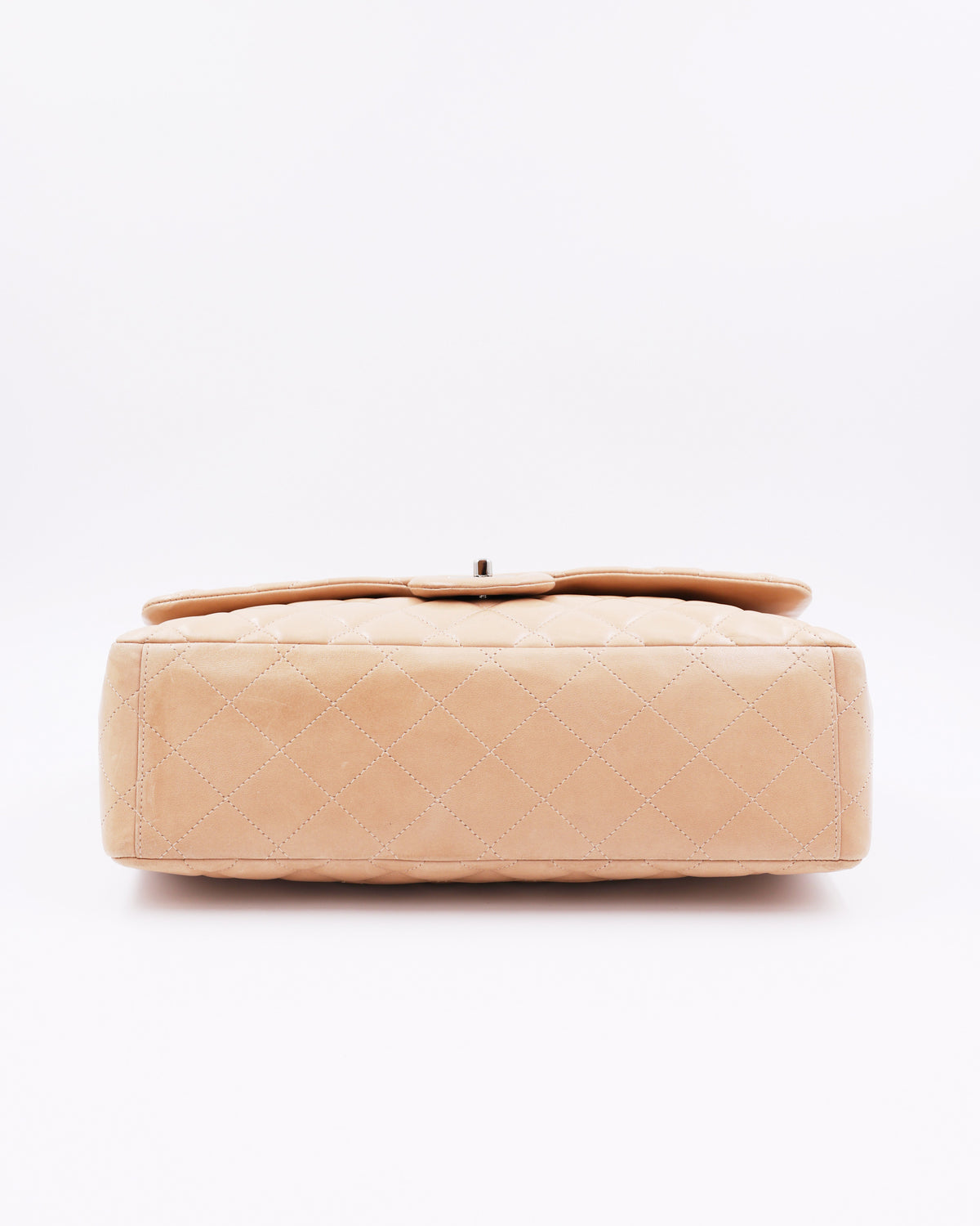 CHANEL Timeless Single Flap Maxi beige SHW beige gesteppte Designerhandtasche