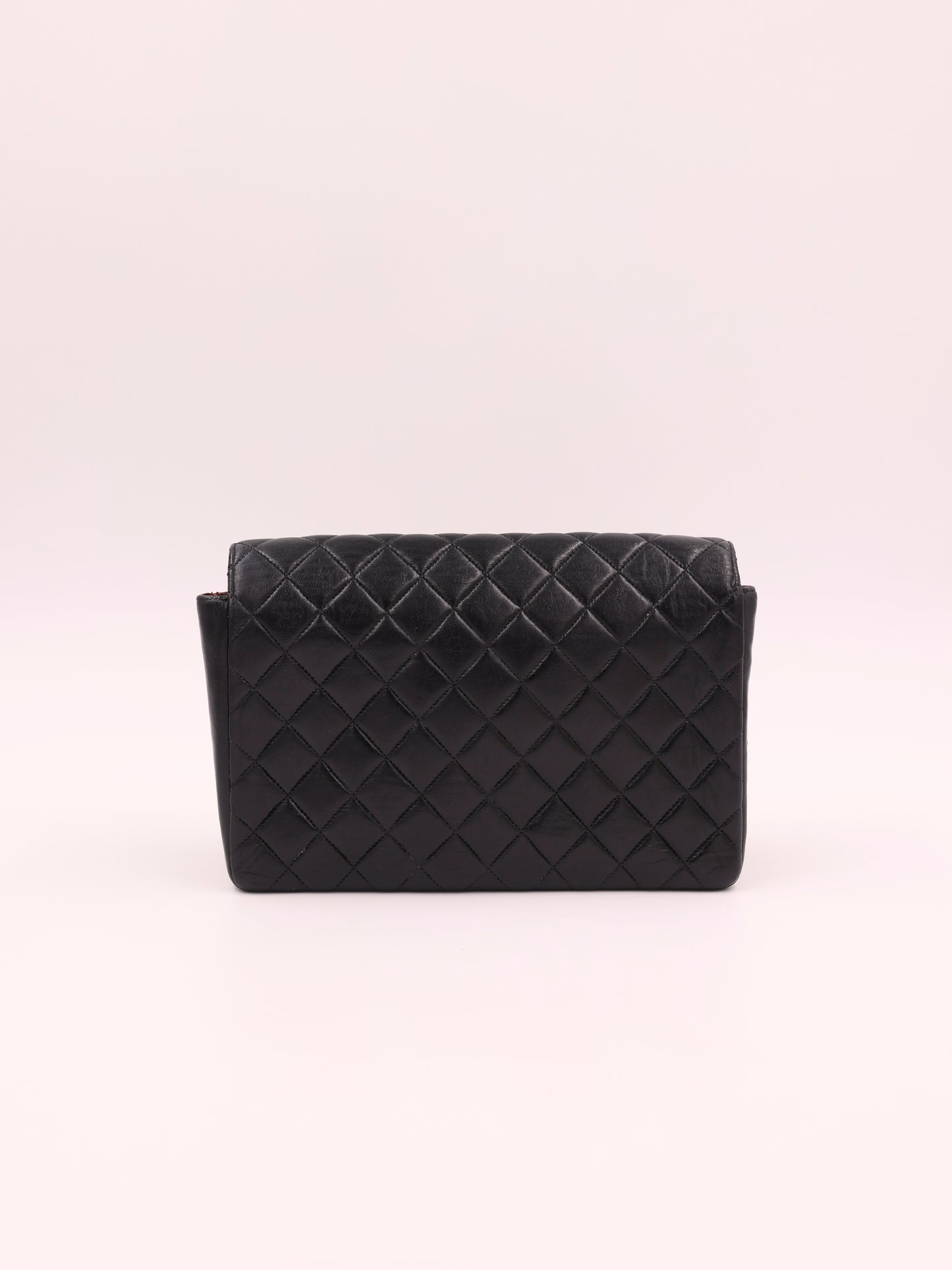CHANEL Single Flap Lammleder schwarz GHW