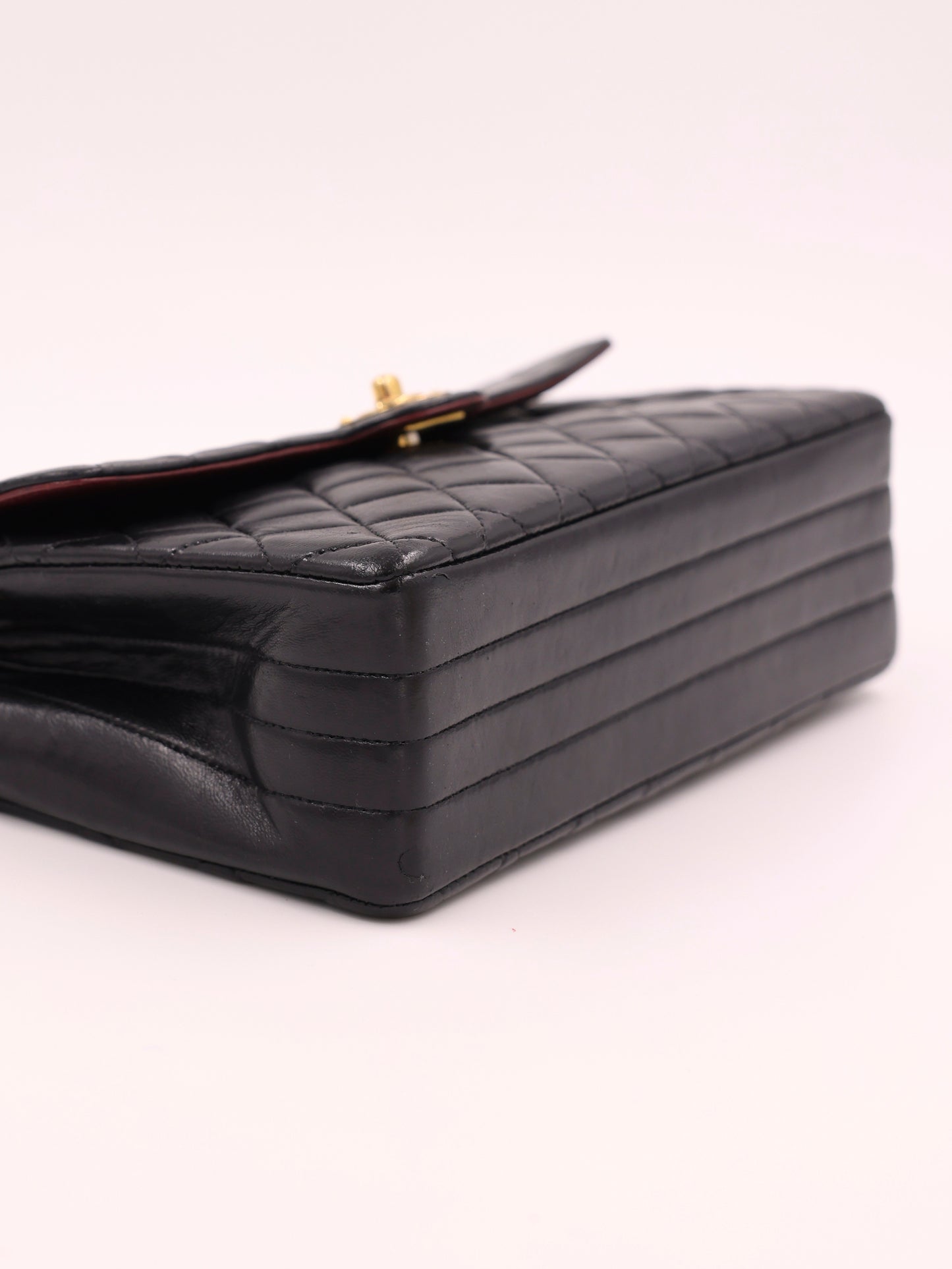 CHANEL Single Flap Lammleder schwarz GHW