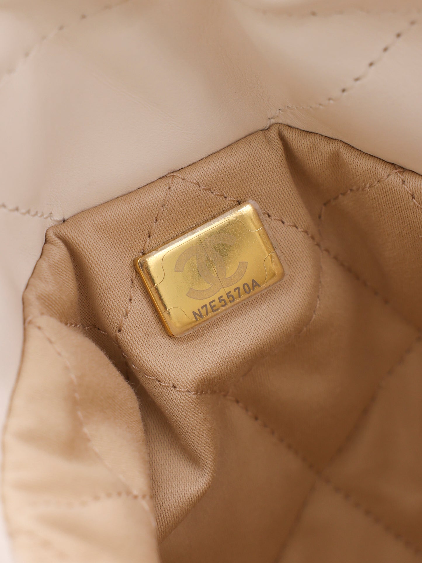 Chanel 22 Mini Leder weiß GHW