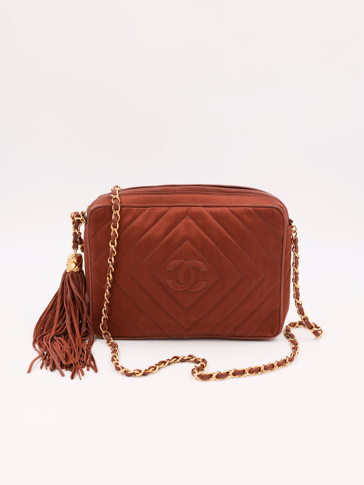 CHANEL Camera Bag Suede braun GHW