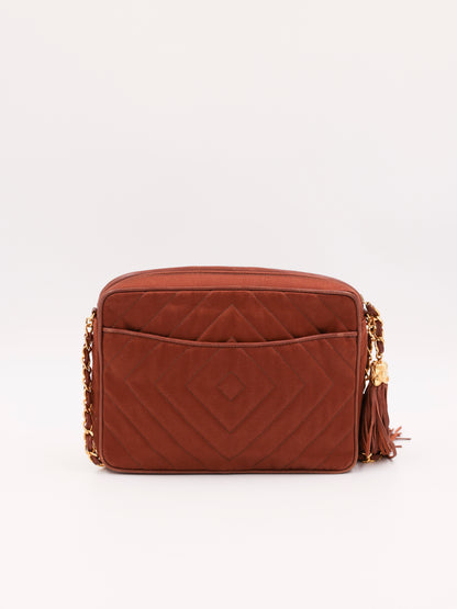 CHANEL Camera Bag Suede braun GHW