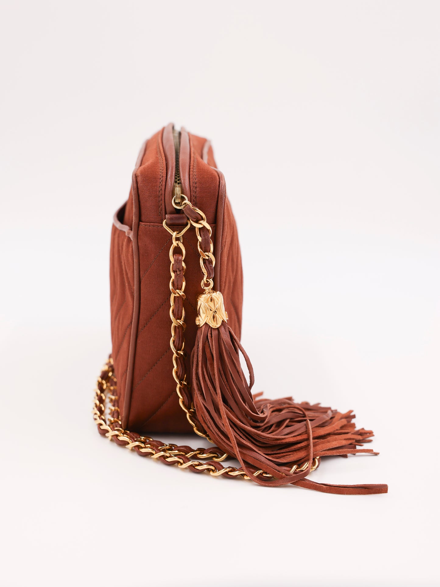 CHANEL Camera Bag Suede braun GHW