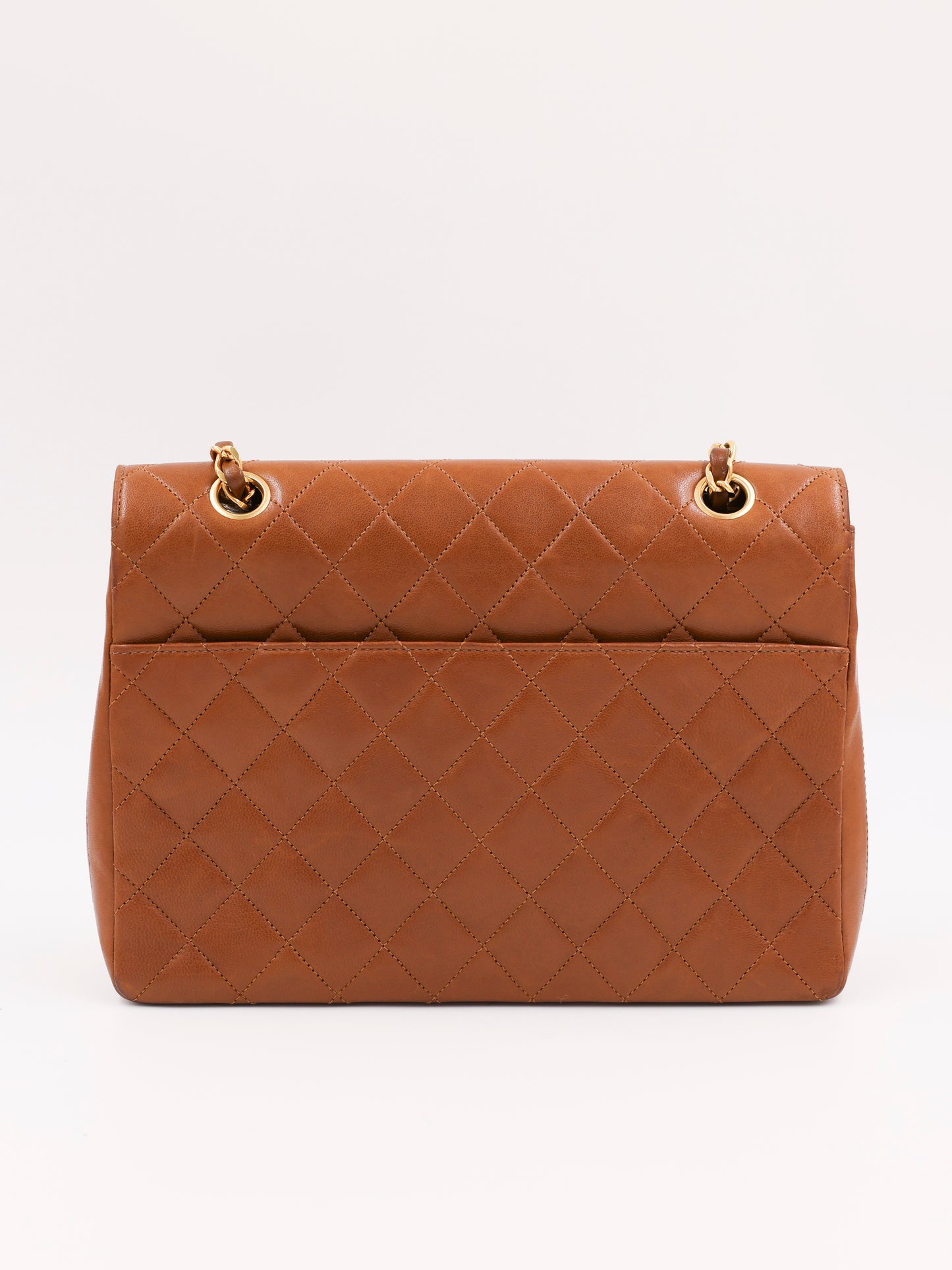 CHANEL Halfmoon Single Flap cognac GHW