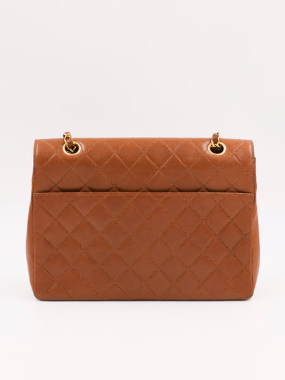 CHANEL Halfmoon Single Flap cognac GHW