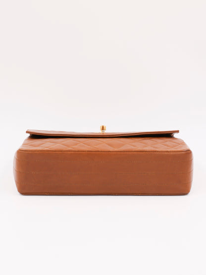 CHANEL Halfmoon Single Flap cognac GHW