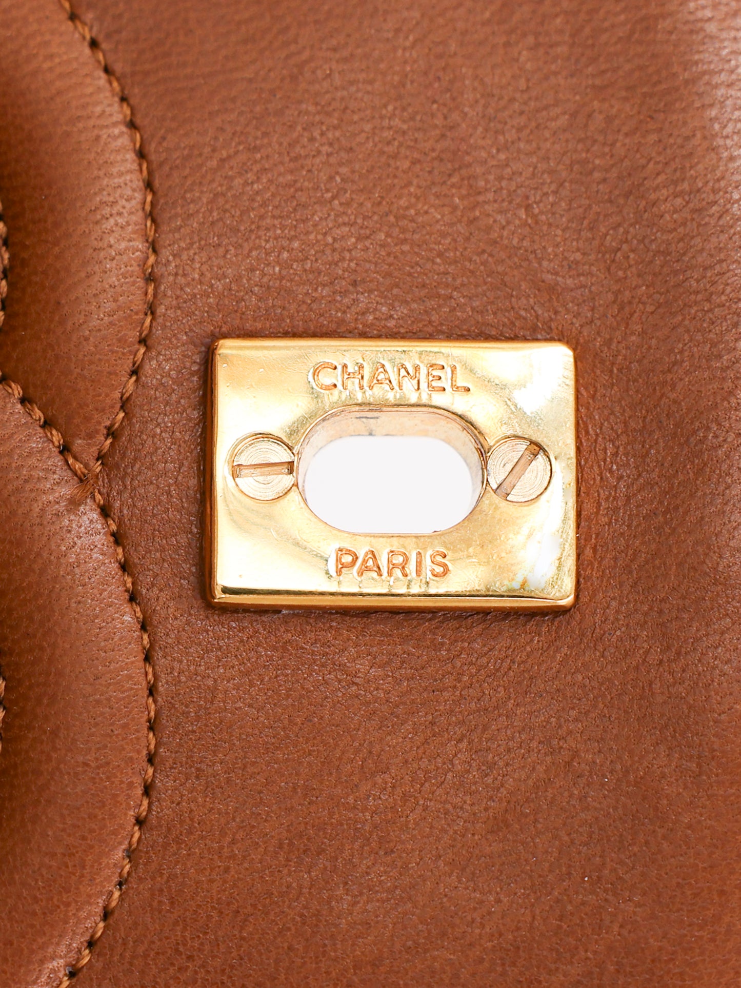 CHANEL Halfmoon Single Flap cognac GHW