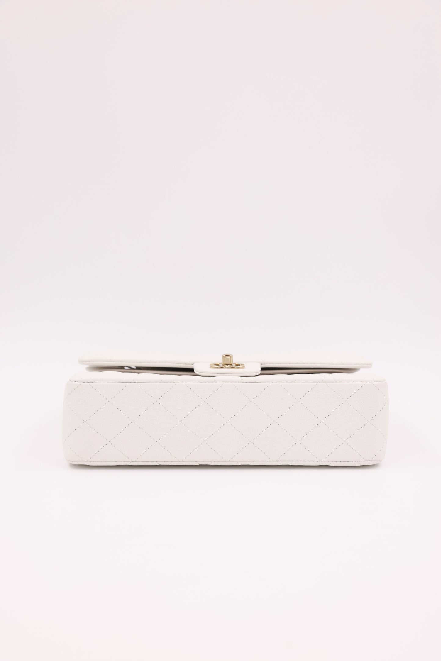 Chanel Timeless Double Flap medium Caviar weiß GHW