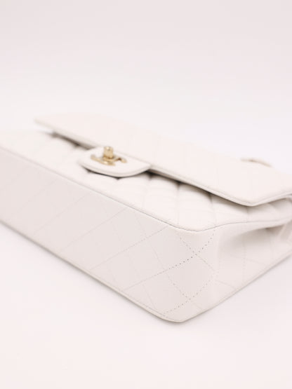 Chanel Timeless Double Flap medium Caviar weiß GHW