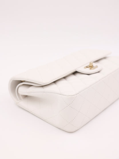 Chanel Timeless Double Flap medium Caviar weiß GHW