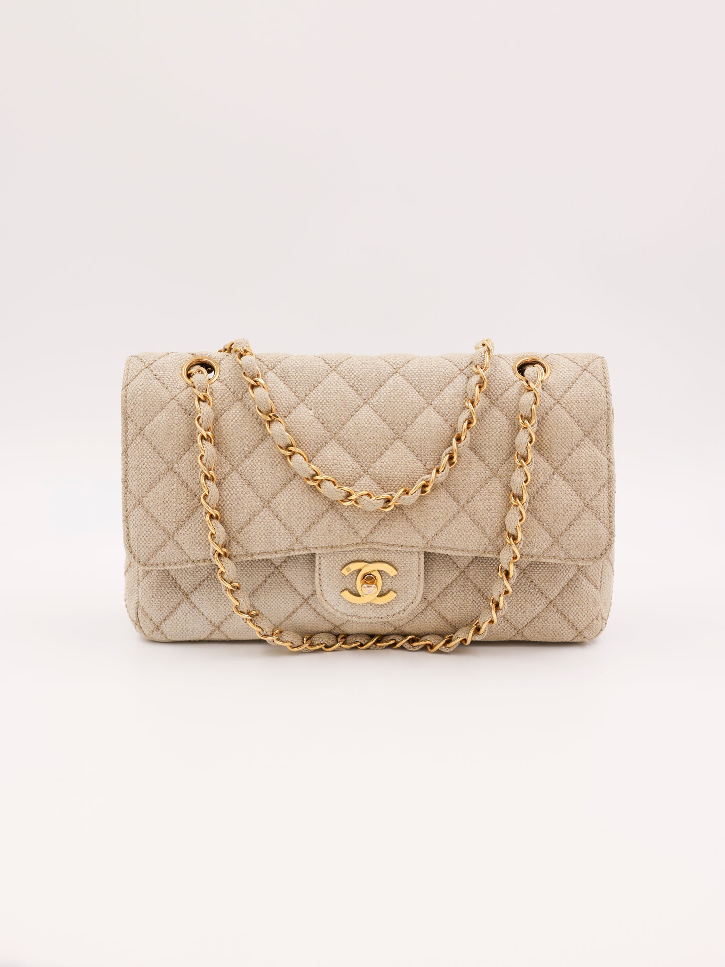 CHANEL Timeless Double Flap medium beige GHW
