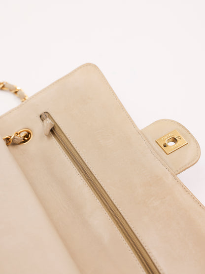 CHANEL Timeless Double Flap medium beige GHW