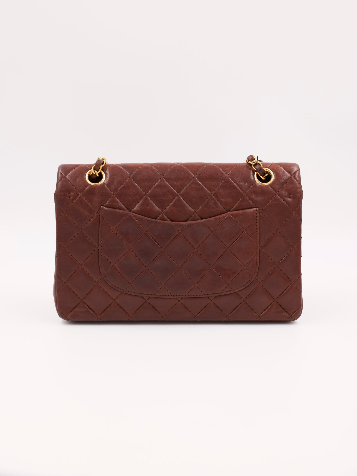 CHANEL Timeless Double Flap medium Schoko GHW