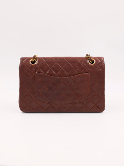 CHANEL Timeless Double Flap medium Schoko GHW