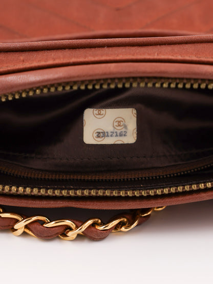 CHANEL Camera Bag Suede braun GHW