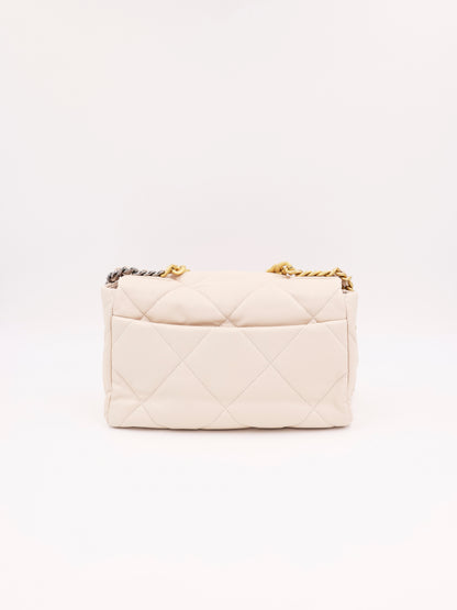 CHANEL 19 Jumbo Ziegenleder creme