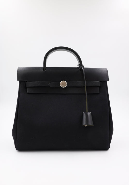 HERMÈS Herbag 31 Zip schwarz PHW