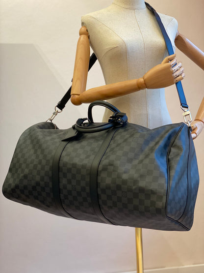 LOIUS VUITTON Keepall Bandouliere 55 Damier Graphite