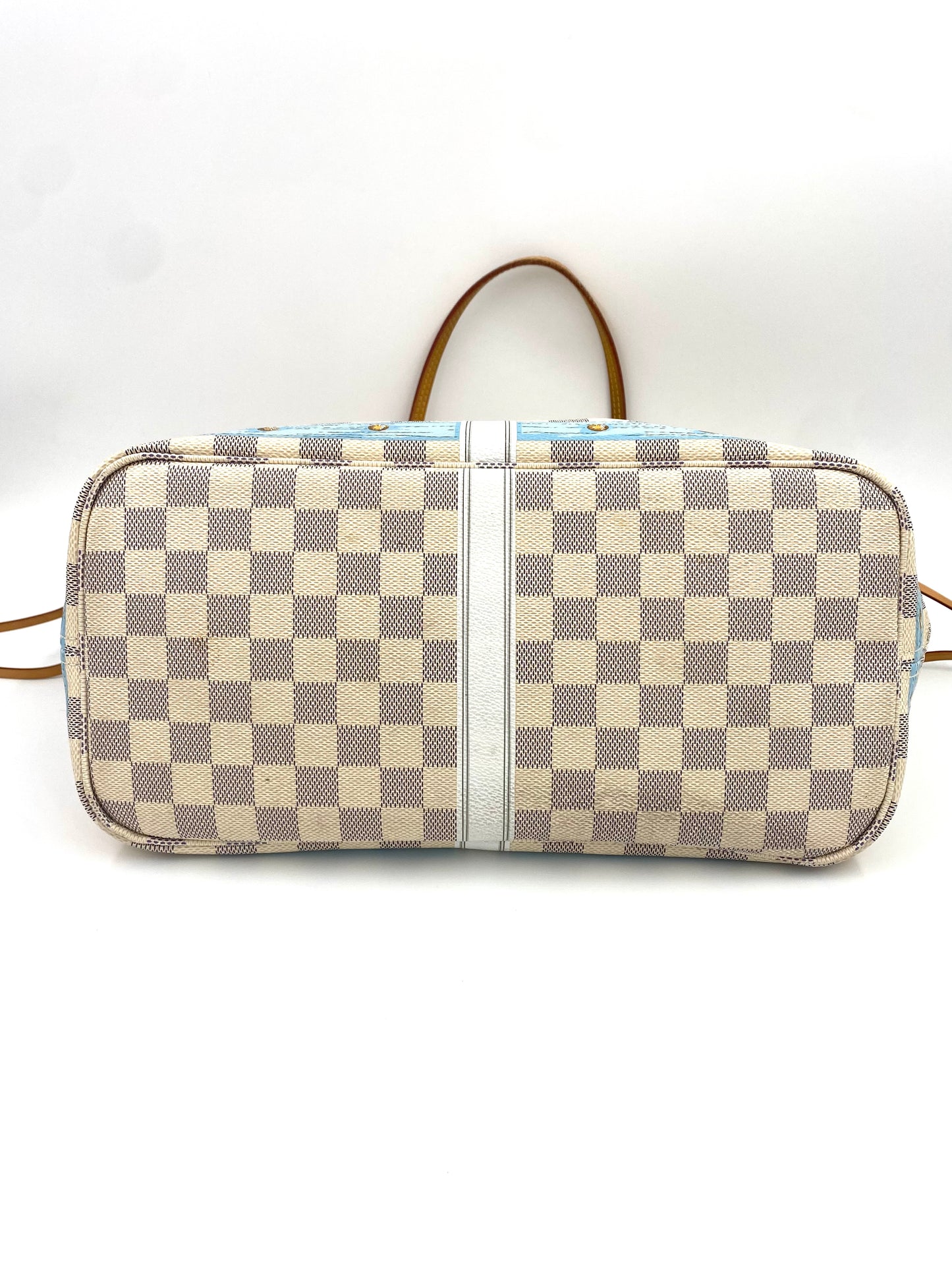 LOUIS VUITTON Neverfull MM Summer Trunks Porto Cervo Damier azur mit Pochette