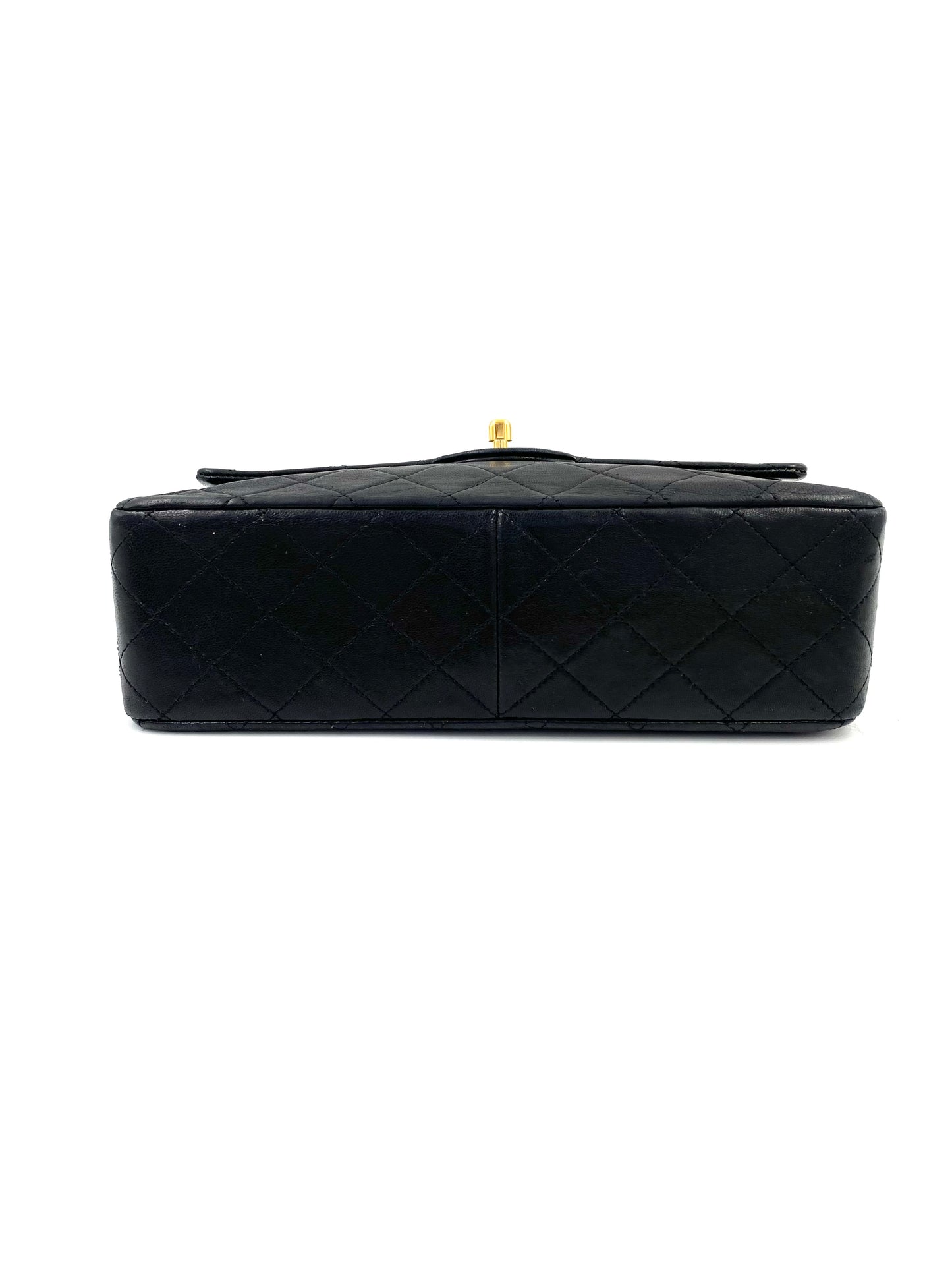 CHANEL Timeless Double Flap Bag medium schwarz Lammleder